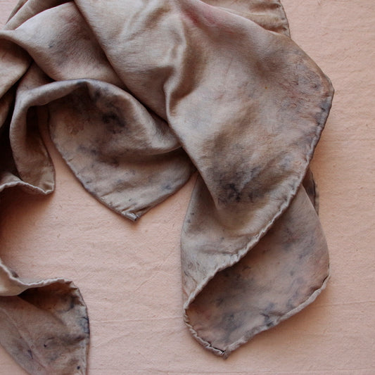 Naturally Dyed Charmeuse Silk Scarf 22x22