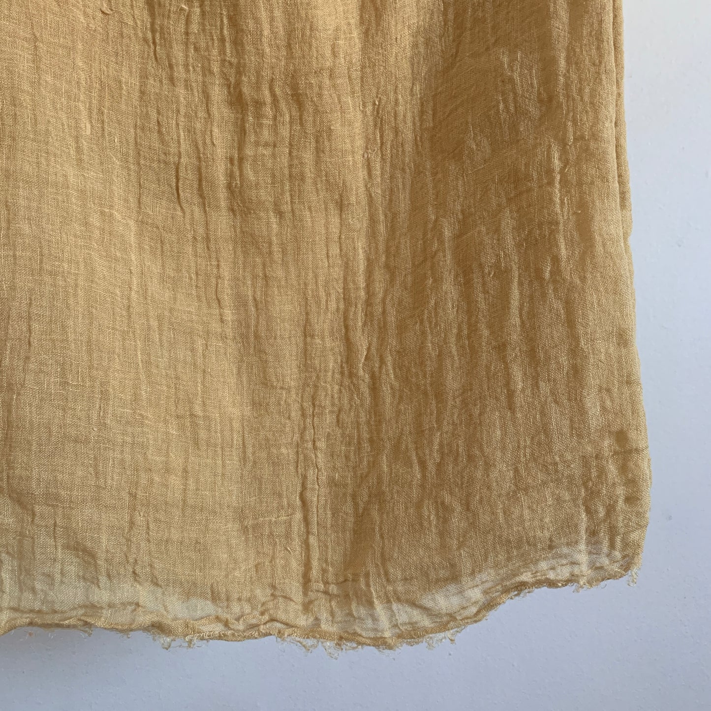 Plant-dyed linen scarf - Wheat